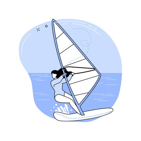 Windsurfing fun isolated cartoon vector illustrations.のイラスト素材