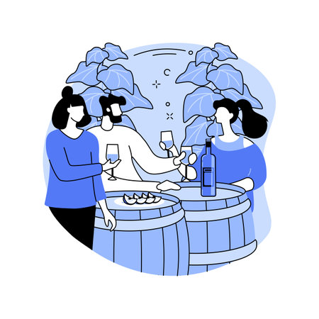 Wine tasting isolated cartoon vector illustrations.のイラスト素材