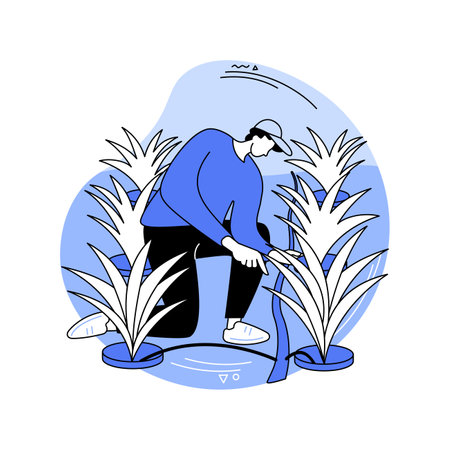 Dip irrigation system isolated cartoon vector illustrations.のイラスト素材