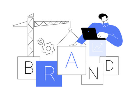 Brand building abstract concept vector illustration.のイラスト素材