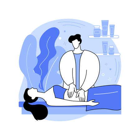 Postnatal massage isolated cartoon vector illustrations.のイラスト素材