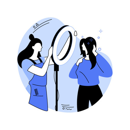 Promote new haircut isolated cartoon vector illustrations.のイラスト素材