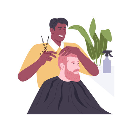 Haircut isolated cartoon vector illustrations.のイラスト素材