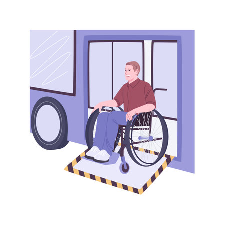 Inclusive public transport isolated cartoon vector illustrations.のイラスト素材