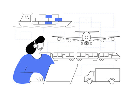 Global transportation system abstract concept vector illustration.のイラスト素材