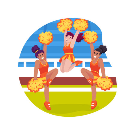 Cheerleading isolated cartoon vector illustration.