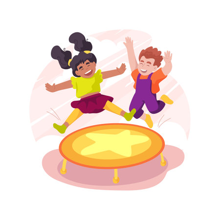 Trampoline isolated cartoon vector illustration.のイラスト素材