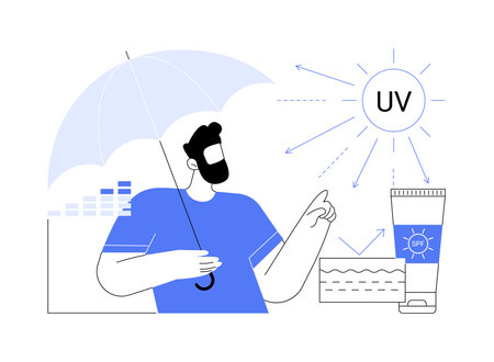 Ultraviolet radiation abstract concept vector illustration.のイラスト素材