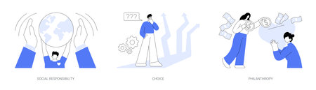 Decision making abstract concept vector illustrations.のイラスト素材