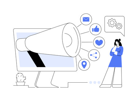 Online marketing abstract concept vector illustration.のイラスト素材