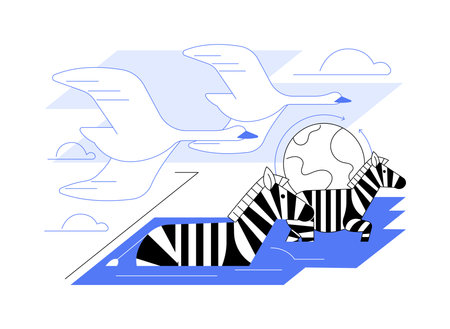 Seasonal migration abstract concept vector illustration.のイラスト素材