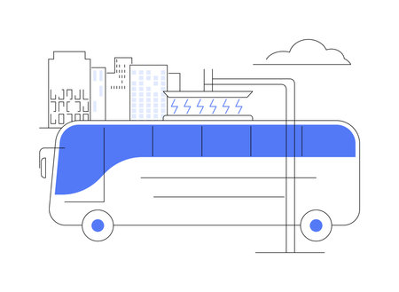 Battery bus abstract concept vector illustration.のイラスト素材
