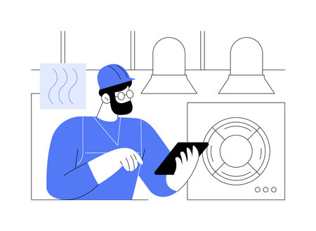 Mechanical engineer abstract concept vector illustration.のイラスト素材
