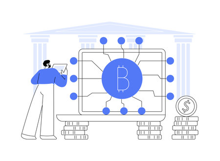 FinTech technology abstract concept vector illustration.のイラスト素材