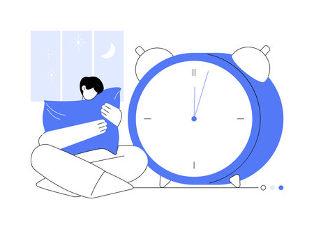 Sleep deprivation abstract concept vector illustration.のイラスト素材