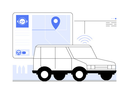 Autonomous driving abstract concept vector illustration.のイラスト素材