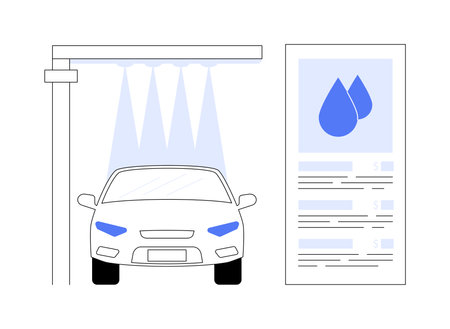 Car wash service abstract concept vector illustration.のイラスト素材