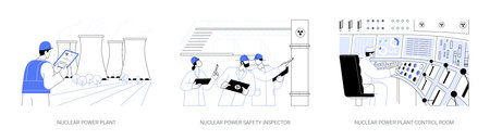 Nuclear energy abstract concept vector illustrations.のイラスト素材