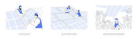 Solar energy abstract concept vector illustrations.のイラスト素材