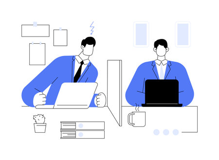 Competition in a workplace abstract concept vector illustration.のイラスト素材