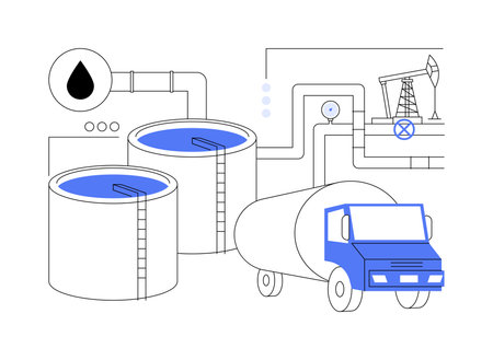 Oil tanks abstract concept vector illustration.のイラスト素材