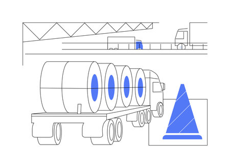 Transporting construction materials abstract concept vector illustration.のイラスト素材
