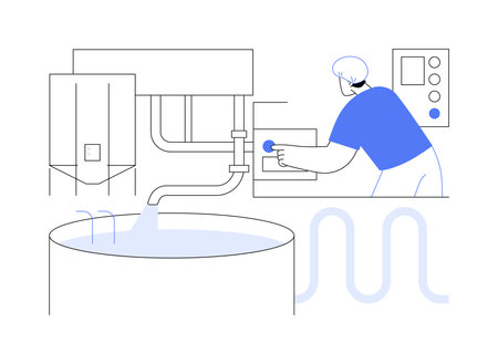 Milk pasteurization abstract concept vector illustration.のイラスト素材