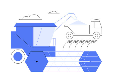 Harvesting grain abstract concept vector illustration.のイラスト素材