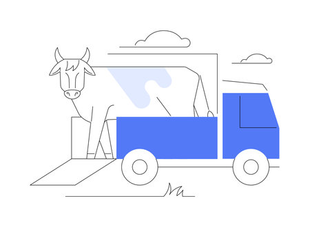 Livestock transportation abstract concept vector illustration.のイラスト素材
