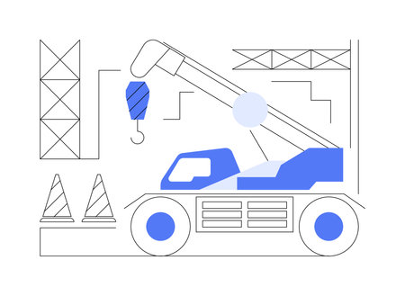 Mobile crane abstract concept vector illustration.のイラスト素材
