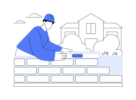 Building retaining walls abstract concept vector illustration.のイラスト素材