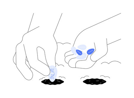 Planting genetically modified seeds abstract concept vector illustration.のイラスト素材