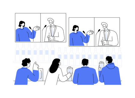 Broadcasting debates abstract concept vector illustration.のイラスト素材
