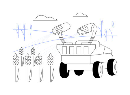 Spraying robot abstract concept vector illustration.のイラスト素材