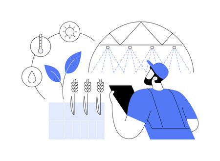 Variable rate irrigation abstract concept vector illustration.のイラスト素材