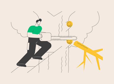Cutting trees and shrubs abstract concept vector illustration.のイラスト素材
