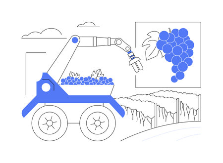 Harvesting and picking robots isolated cartoon vector illustrations.のイラスト素材
