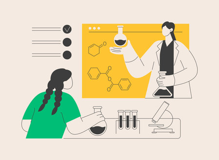 STEM activities abstract concept vector illustration.のイラスト素材