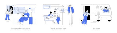 Urban transportation services abstract concept vector illustrations.のイラスト素材