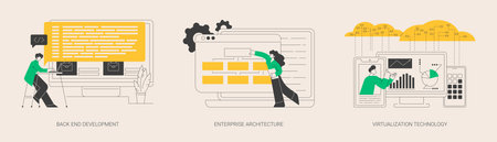 Enterprise software abstract concept vector illustrations.のイラスト素材