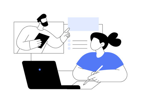Online classes isolated cartoon vector illustrations.のイラスト素材
