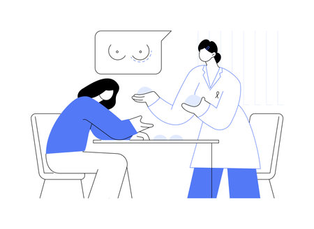 Breast surgery consultant abstract concept vector illustration.のイラスト素材