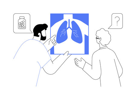 Pneumonia diagnosis abstract concept vector illustration.のイラスト素材