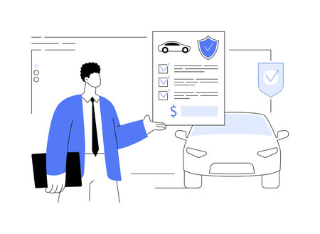 Vehicle insurance abstract concept vector illustration.のイラスト素材