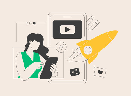 Viral content abstract concept vector illustration.のイラスト素材