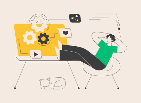 Marketing automation system abstract concept vector illustration.のイラスト素材