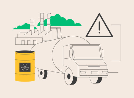 Transport of dangerous goods abstract concept vector illustration.のイラスト素材