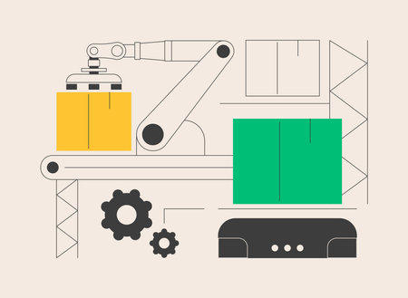 Warehouse robotization abstract concept vector illustration.のイラスト素材