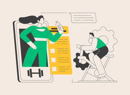 Online coach abstract concept vector illustration.のイラスト素材