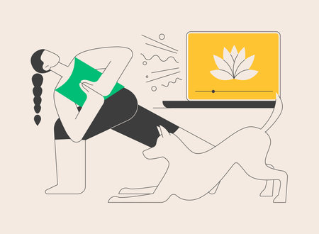 Home yoga abstract concept vector illustration.のイラスト素材